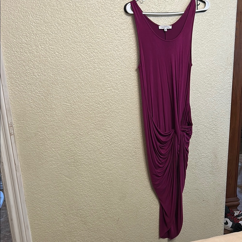 The Vanity Room Purple Asymmetrical Ruched Bodycon Dress